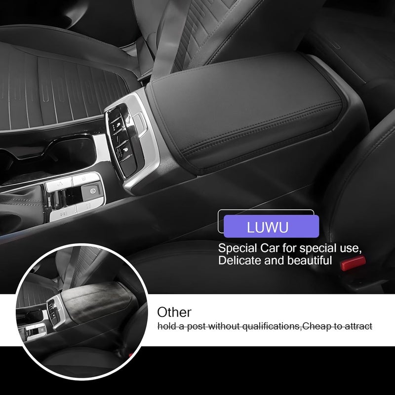 LUWU 2025 2026 Santa Cruz Center Console Cover Compatible with 2022 2023 2024 2025 2026 Santa Cruz Accessories Armrest Cover Center Console Pad Armrest Console Cover (Thin Black) - Image 4